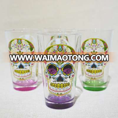 High quality 16oz pint water glass with skull design